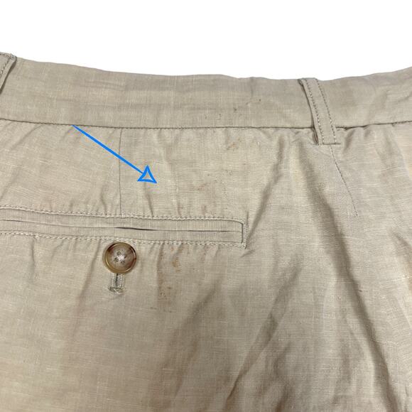 Vineyard Vines Clubhouse Shorts Tan Khaki‎ Men's 33 Linen Silk Blend Zip Fly - Picture 9 of 10